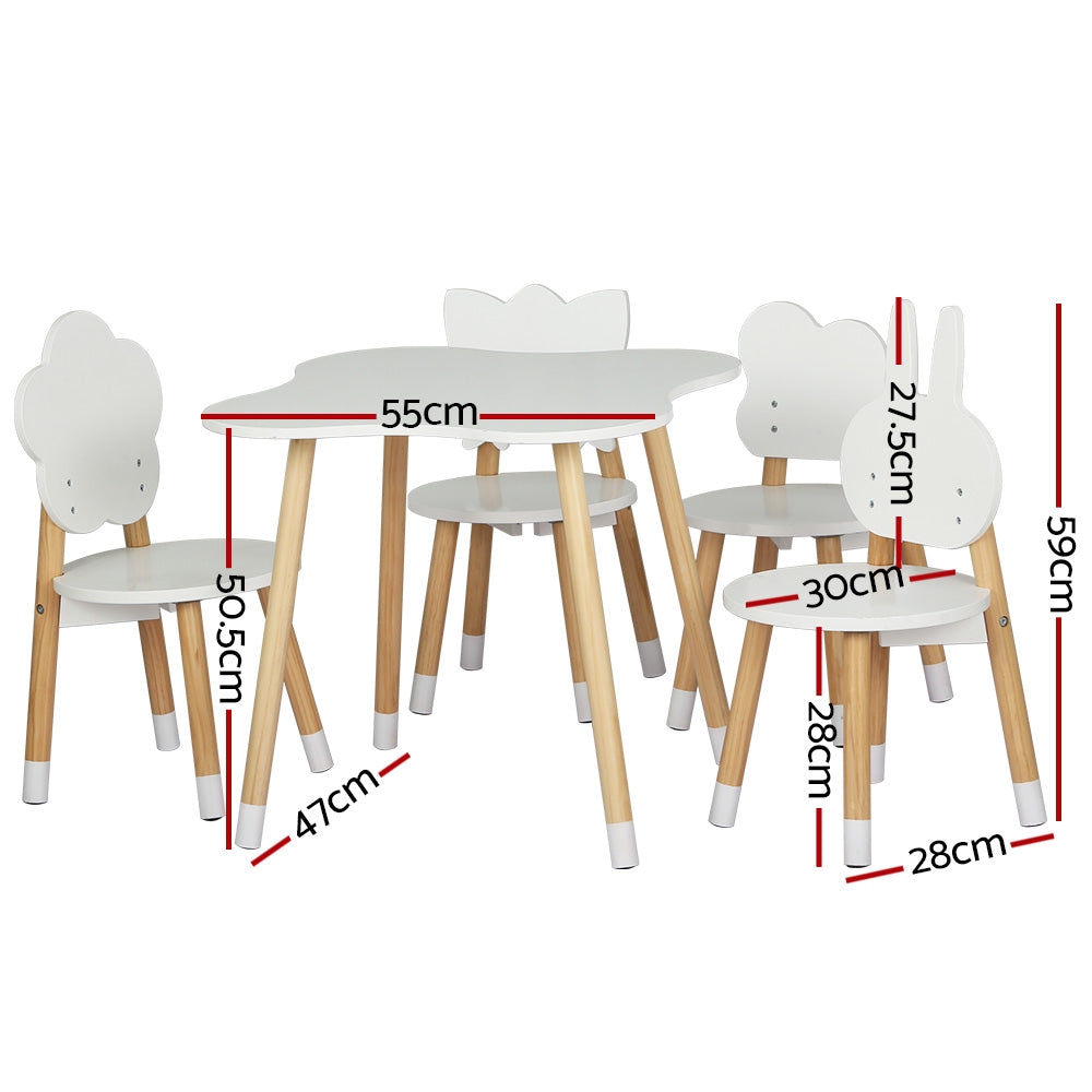 Keezi 5 Piece Kids Table and Chairs Set Children Activity Study Play Desk-Baby & Kids > Kid&