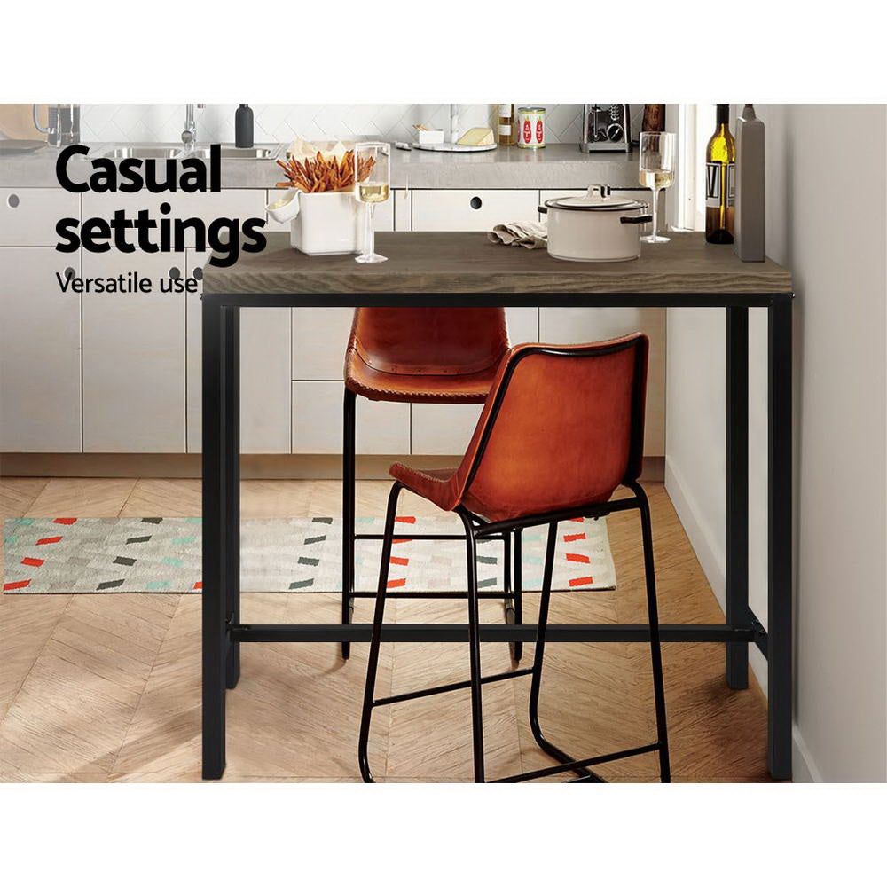 Artiss Vintage Industrial High Bar Table for Stool Kitchen Cafe Desk Dark Brown-Furniture > Bar Stools & Chairs-PEROZ Accessories