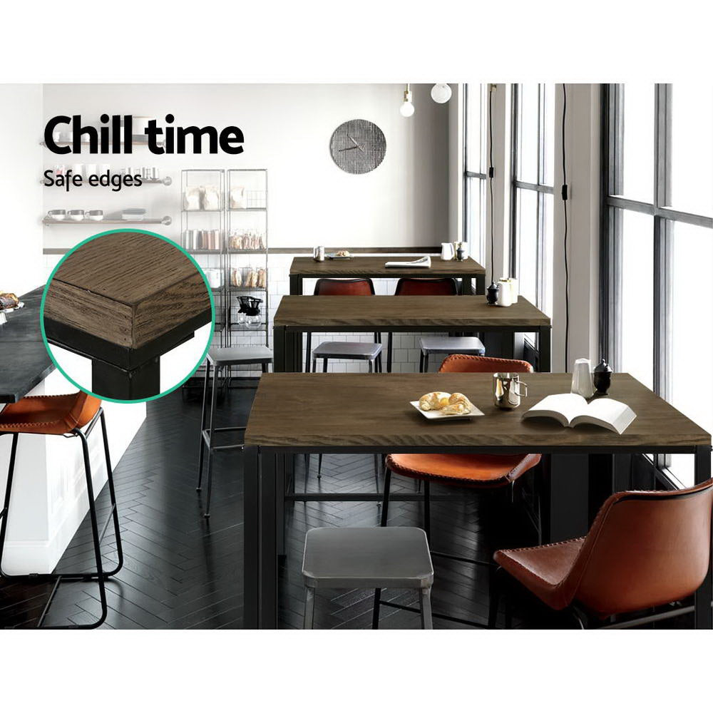 Artiss Vintage Industrial High Bar Table for Stool Kitchen Cafe Desk Dark Brown-Furniture > Bar Stools & Chairs-PEROZ Accessories