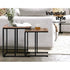 Artiss Coffee Table Nesting Side Tables Wooden Rustic Vintage Metal Frame-Furniture > Dining - Peroz Australia - Image - 1