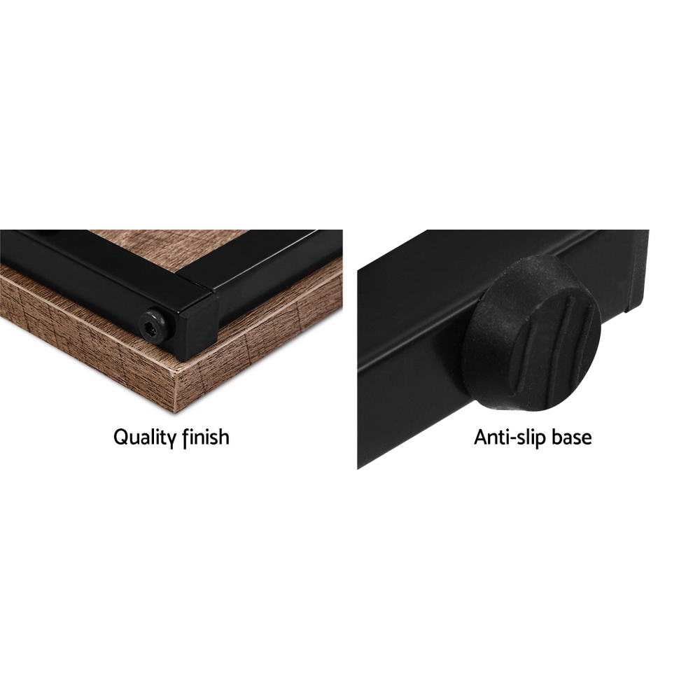 Artiss Coffee Table Nesting Side Tables Wooden Rustic Vintage Metal Frame-Furniture > Dining - Peroz Australia - Image - 6