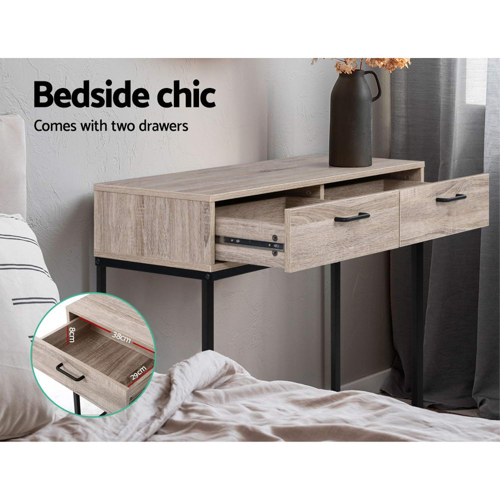 Artiss Hallway Console Table Hall Side Entry Display Desk Drawer Storage Oak-Furniture > Living Room - Peroz Australia - Image - 6