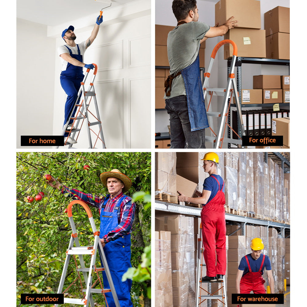 Giantz 5 Step Ladder Multi-Purpose Folding Aluminium Light Weight Non Slip Platform-Tools > Other Tools-PEROZ Accessories