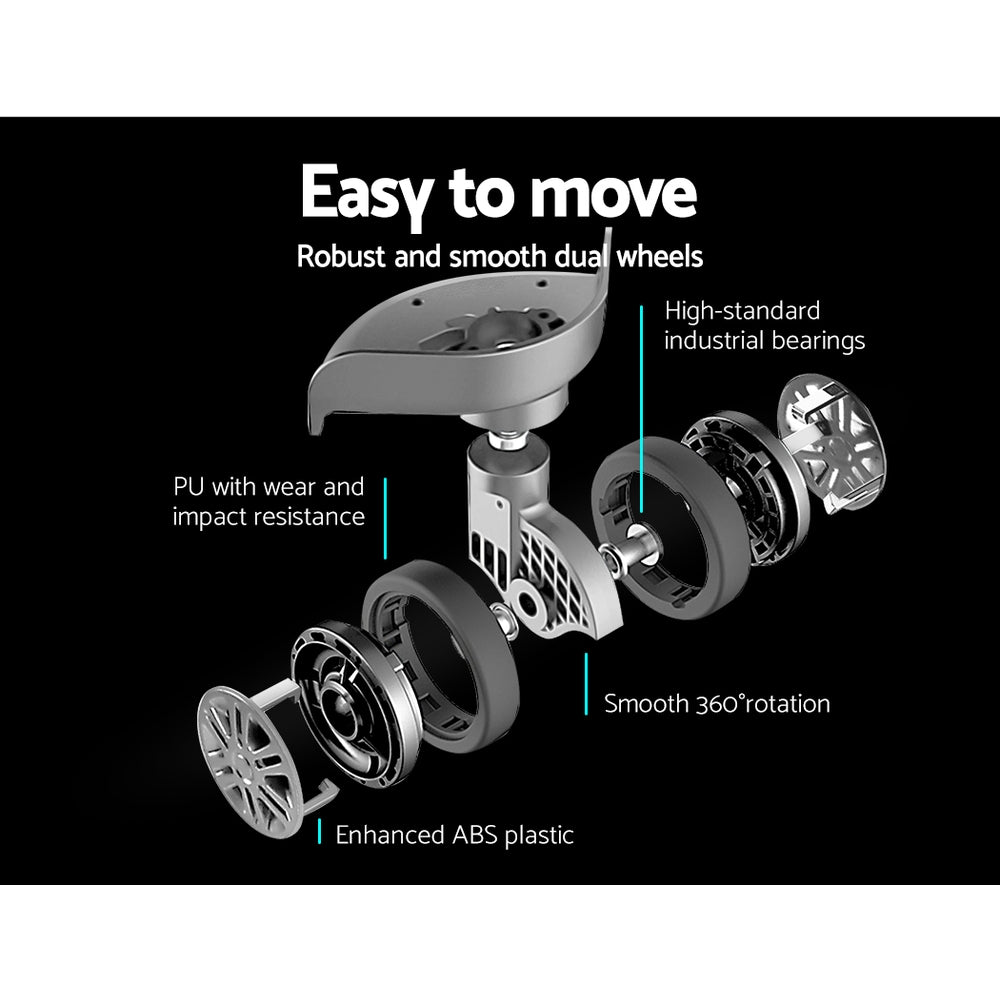 Wanderlite 75cm 3pc Luggage Trolley Suitcase Sets Travel TSA Hard Case Silver-Luggage-PEROZ Accessories