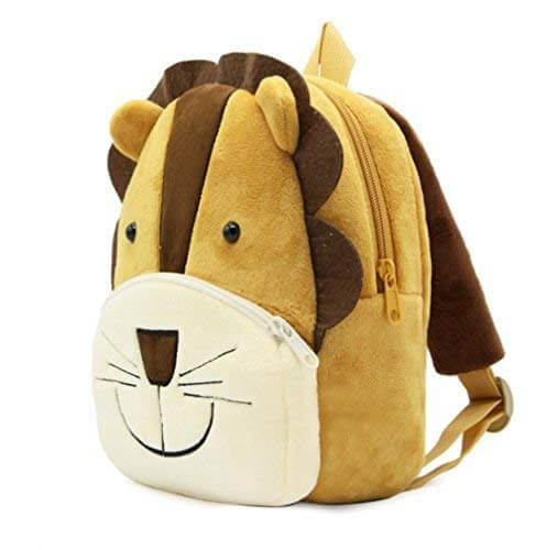 Anykidz 3D Brown Lion Kids School Backpack Cute Cartoon Animal Style Children Toddler Plush Bag Perfect Accessories For Boys and Girls-Backpacks-PEROZ Accessories