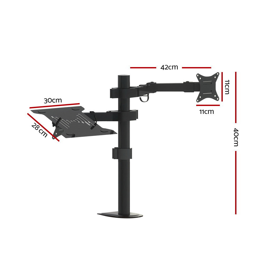 Artiss Monitor Arm Stand Laptop Tray Display Desk Mount Bracket Screen Holder-Furniture > Office - Peroz Australia - Image - 2