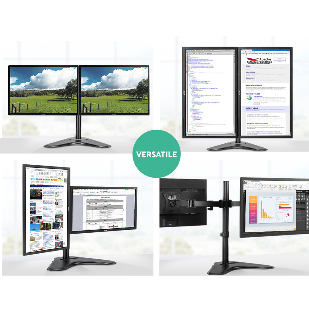 Artiss Monitor Arm Stand Dual Black-Furniture > Office-PEROZ Accessories