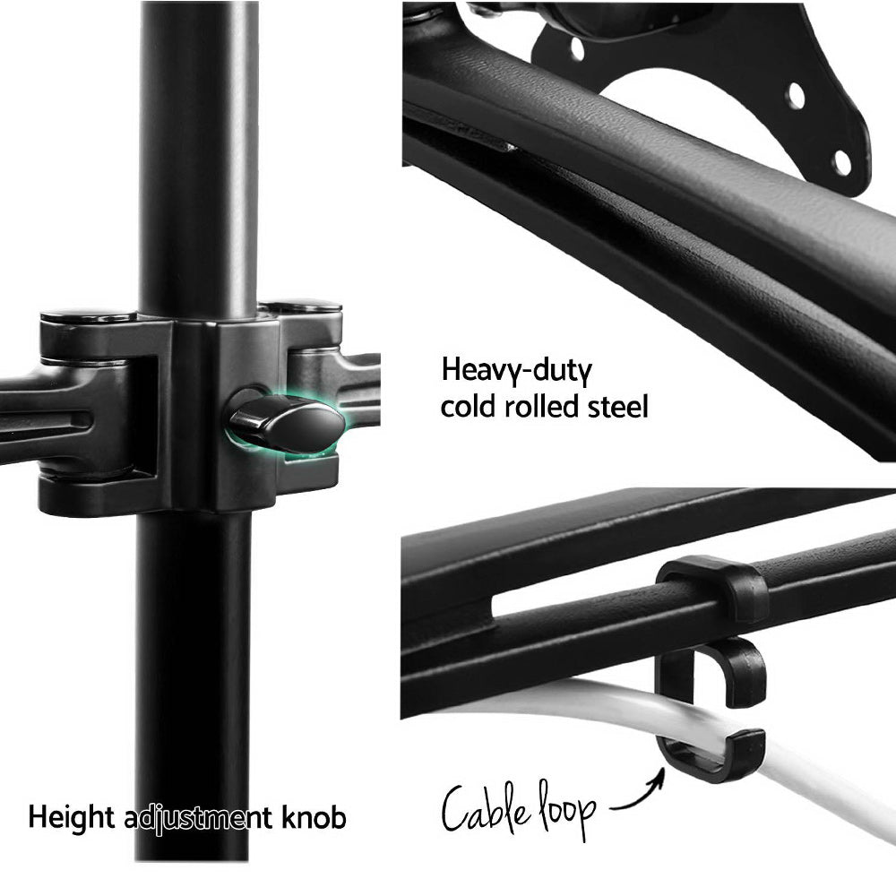Artiss Monitor Arm Mount Dual Black-Furniture > Office - Peroz Australia - Image - 6