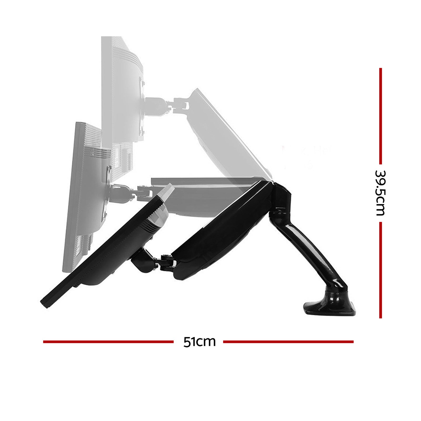 Artiss Monitor Arm Mount Single Gas Black-Furniture > Office - Peroz Australia - Image - 2