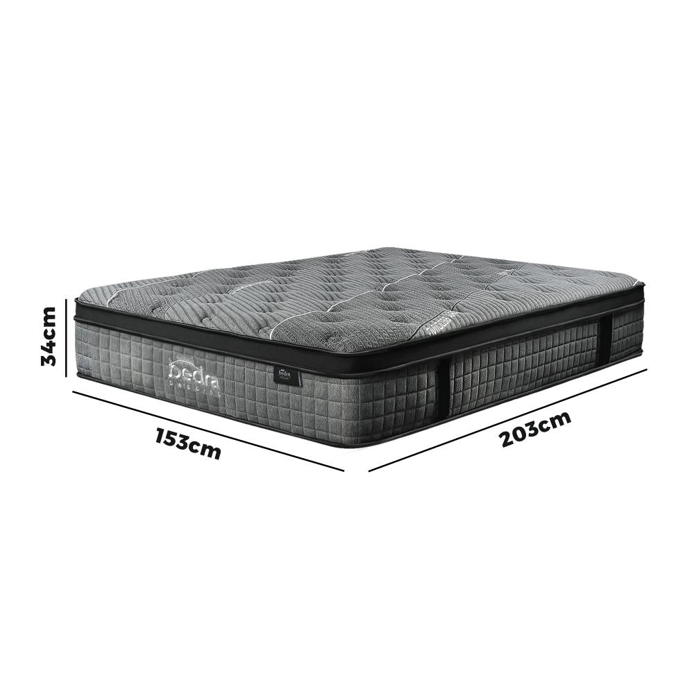 Bedra Queen Mattress Breathable Spring Mattress Euro Top Natural Latex Foam 34cm-Mattress-PEROZ Accessories