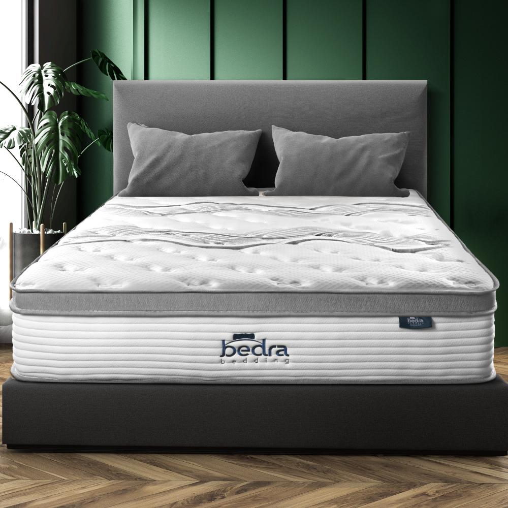 Double Mattress Euro Top Bed Mattress Pocket Spring Medium Firm 34cm 7Zone Bedra-Mattress-PEROZ Accessories