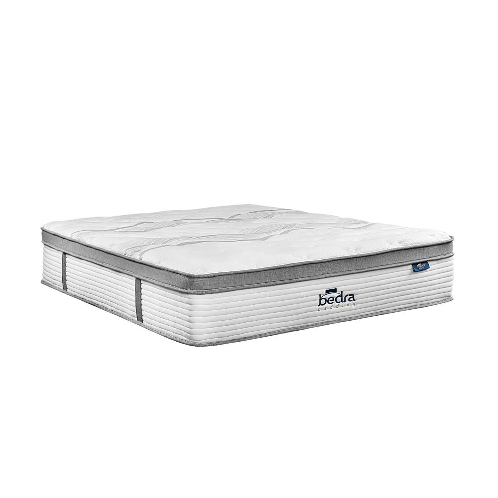 Double Mattress Euro Top Bed Mattress Pocket Spring Medium Firm 34cm 7Zone Bedra-Mattress-PEROZ Accessories