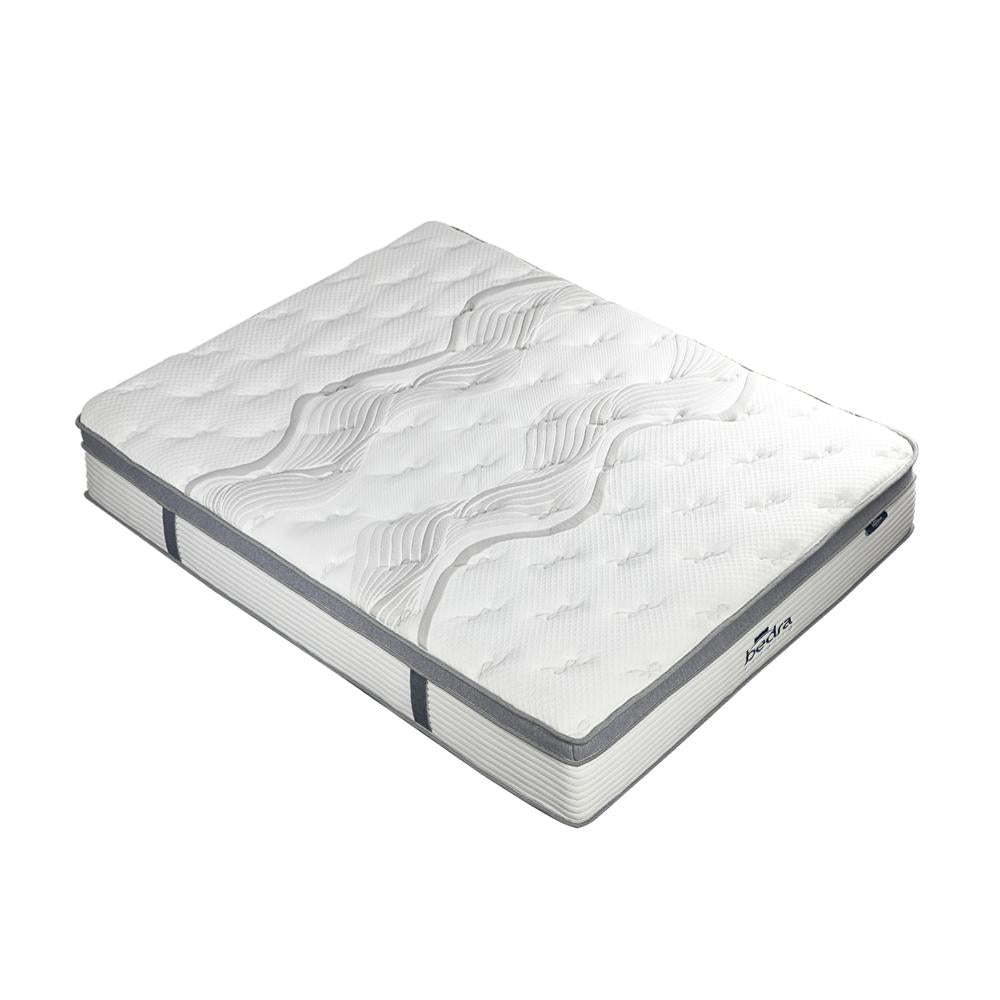 Double Mattress Euro Top Bed Mattress Pocket Spring Medium Firm 34cm 7Zone Bedra-Mattress-PEROZ Accessories