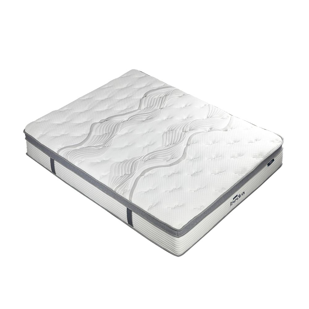 Queen Mattress Euro Top Bed Mattress Pocket Spring Medium Firm 34cm 7 Zone Bedra-Mattress-PEROZ Accessories