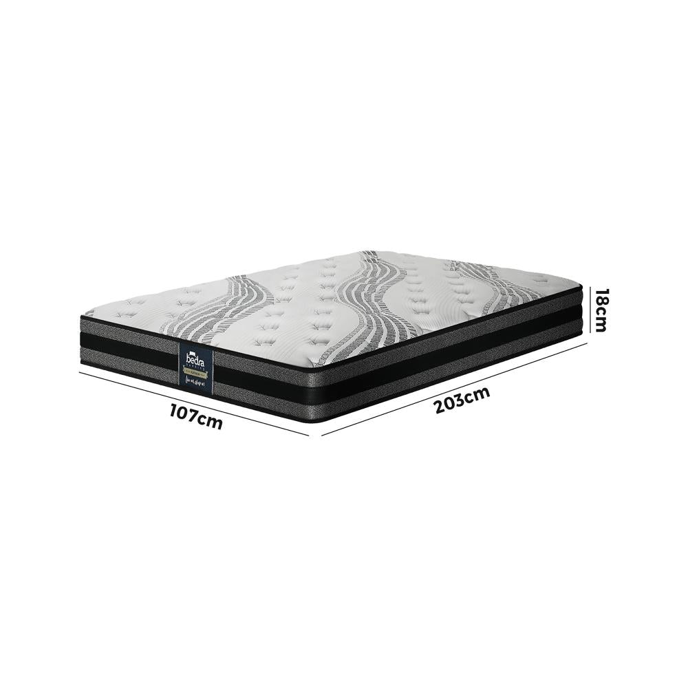 Bedra King Single Mattress Breathable Luxury Bonnell Spring Foam Medium 18cm-Mattress-PEROZ Accessories