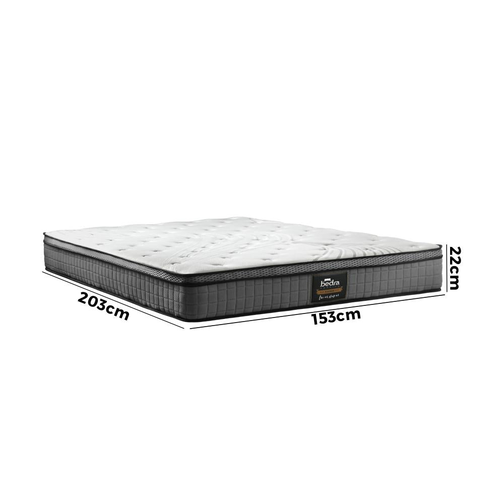 Bedra Queen Mattress Bed Spring Mattress 4D Mesh Fabric EuroTop Medium Foam 22cm-Mattress-PEROZ Accessories