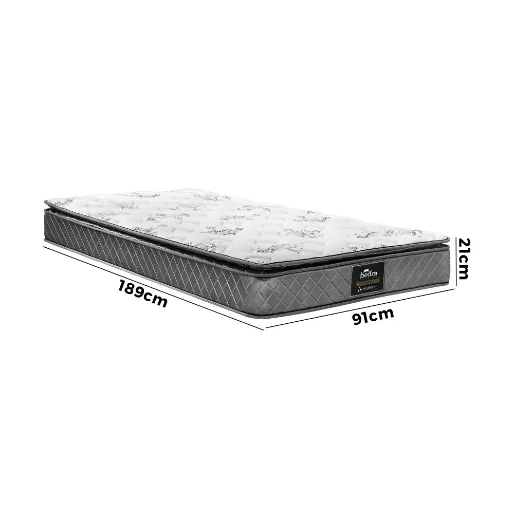 Bedra Single Mattress Breathable Luxury Bed Bonnell Spring Foam Medium 21cm-Mattress-PEROZ Accessories