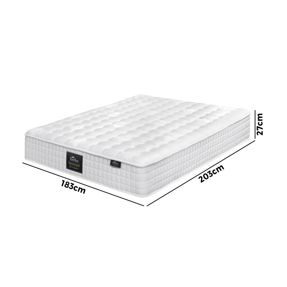 Bedra King Mattress, 27cm Bed Mattress with Top Pocket Spring System-Mattress-PEROZ Accessories