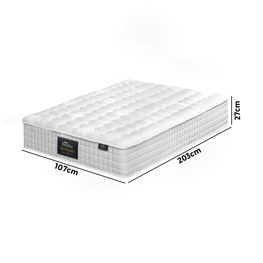 Bedra King Single Mattress, 27cm Bed Mattress with Top Pocket Spring System-Mattress-PEROZ Accessories
