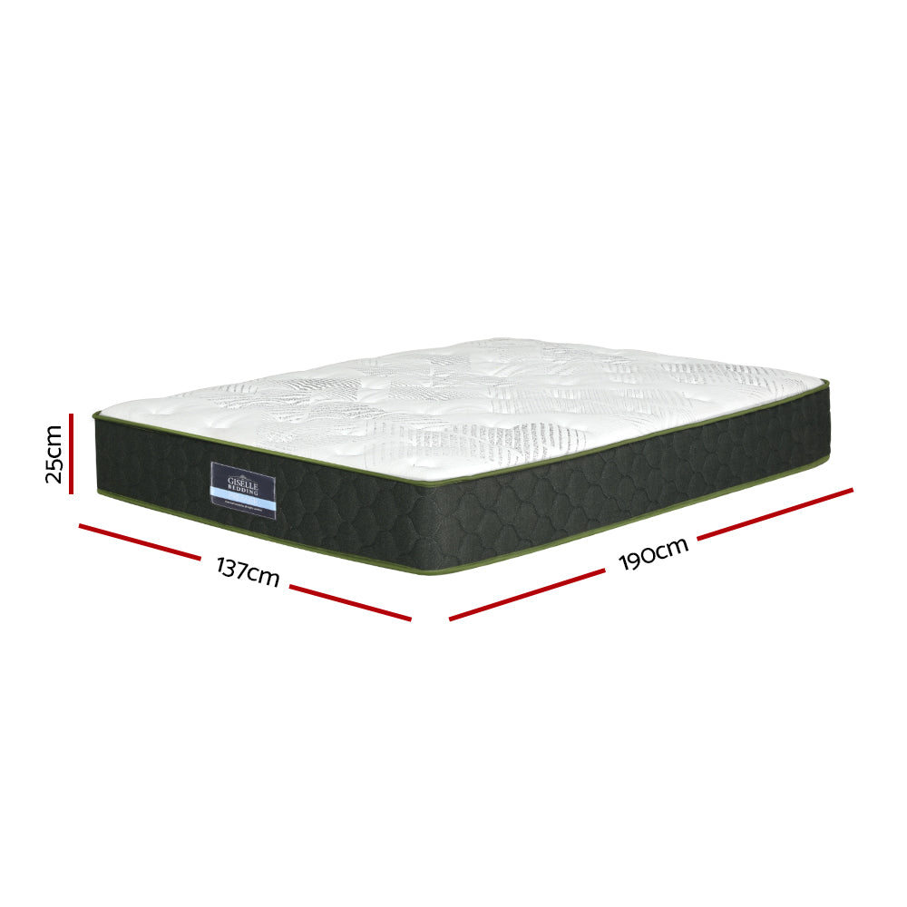 Giselle Bedding Mattress Green Tea Foam Pocket Spring 5-zone Medium Firm Double-Furniture > Mattresses-PEROZ Accessories