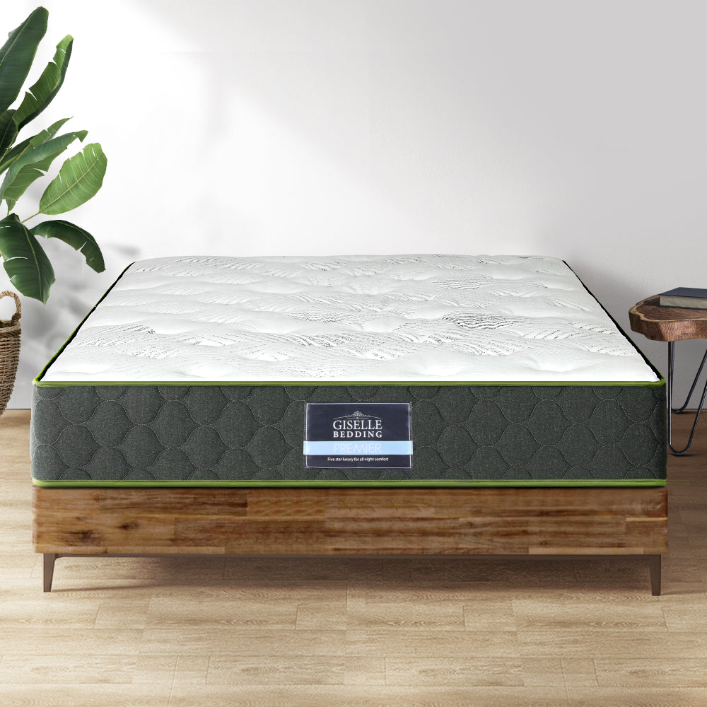 Giselle Bedding Mattress Green Tea Foam Pocket Spring 5-zone Medium Firm Double-Furniture > Mattresses-PEROZ Accessories