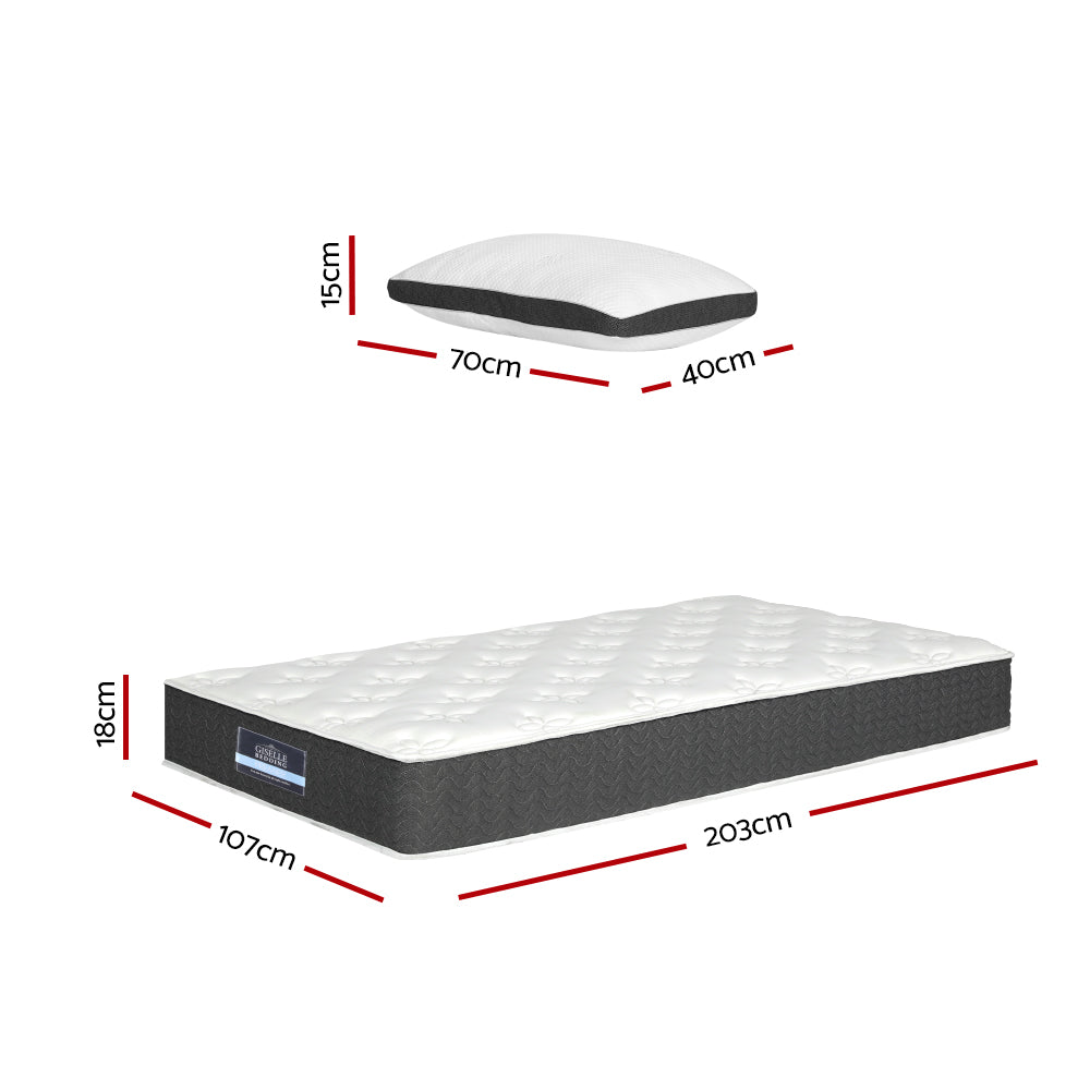 Giselle Bedding Mattress Medium Soft Mattresses Pillow Pocket Spring King Single-Furniture > Mattresses-PEROZ Accessories