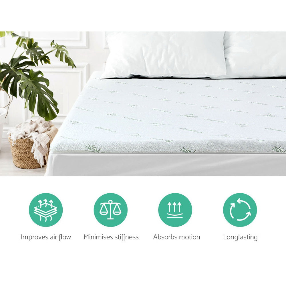 Giselle Bedding Memory Foam Mattress Topper 11-Zone 8cm Single-Home & Garden > Bedding-PEROZ Accessories