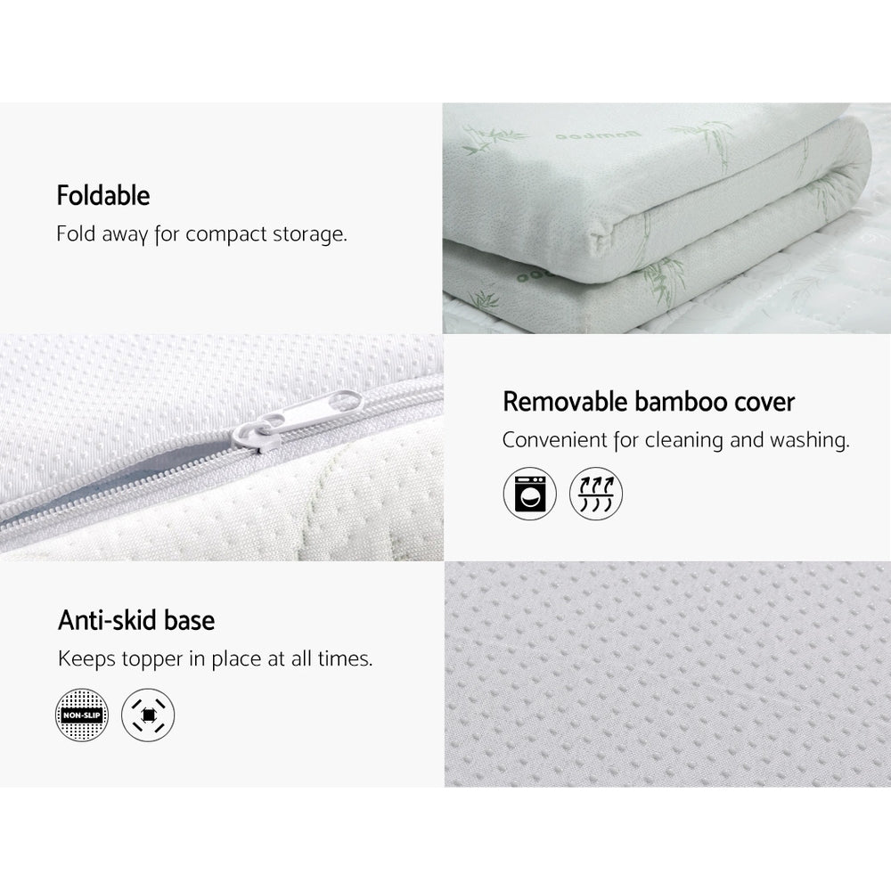 Giselle Bedding Cool Gel Memory Foam Mattress Topper w/Bamboo Cover 10cm - Queen-Furniture > Mattresses-PEROZ Accessories