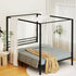 Artiss Bed Frame Metal Four-poster Platform Base Queen Size Black POCHY-Furniture > Bedroom - Peroz Australia - Image - 1