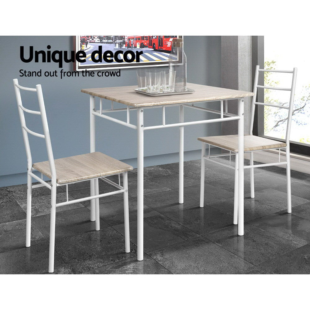 Artiss 3 Piece Dining Set - Natural-Furniture > Dining - Peroz Australia - Image - 5