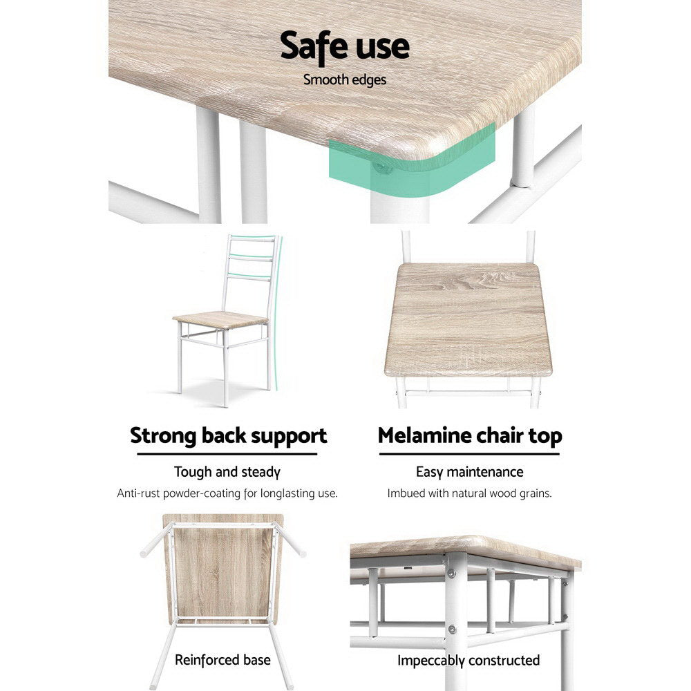 Artiss 3 Piece Dining Set - Natural-Furniture > Dining - Peroz Australia - Image - 6