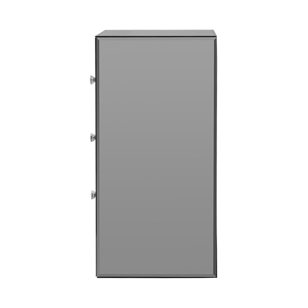 Artiss Mirrored Bedside Tables Drawers Crystal Chest Nightstand Glass Grey-Furniture > Bedroom - Peroz Australia - Image - 5