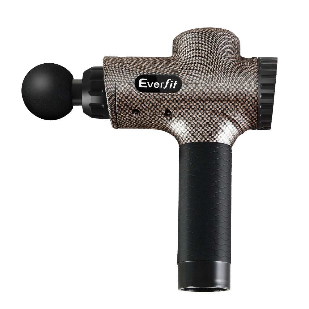 Everfit Massage Gun 6 Heads Massager Electric LCD Vibration Relief Percussion-Massagers-PEROZ Accessories