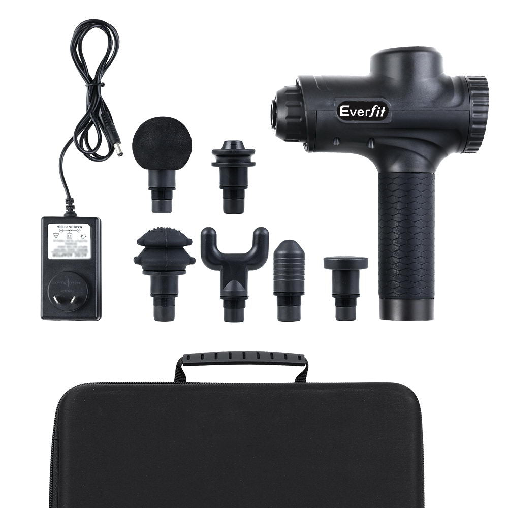 Massage Gun Electric Massager Vibration 6 Heads Muscle Therapy Percussion Tissue-Massagers-PEROZ Accessories