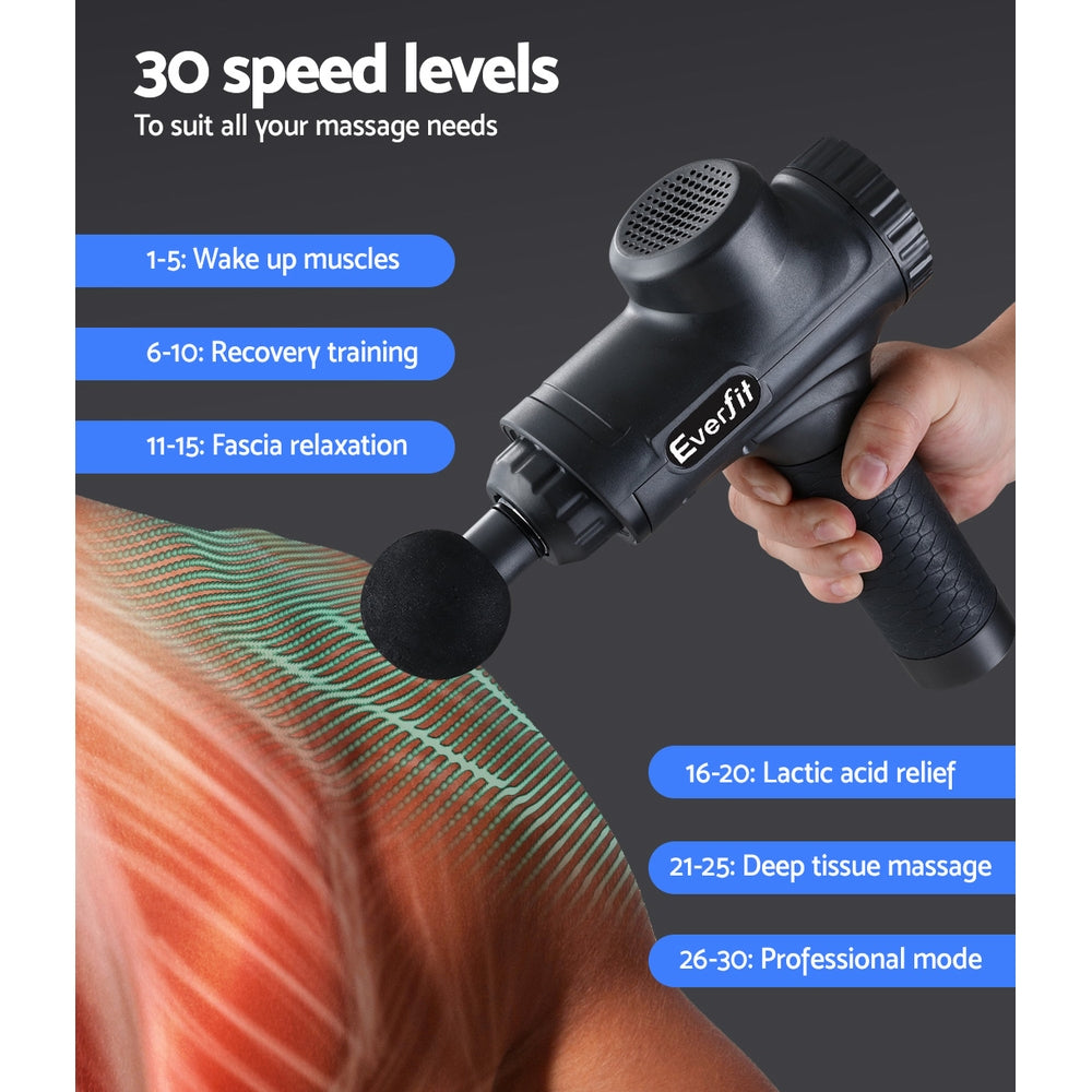 Massage Gun Electric Massager Vibration 6 Heads Muscle Therapy Percussion Tissue-Massagers-PEROZ Accessories