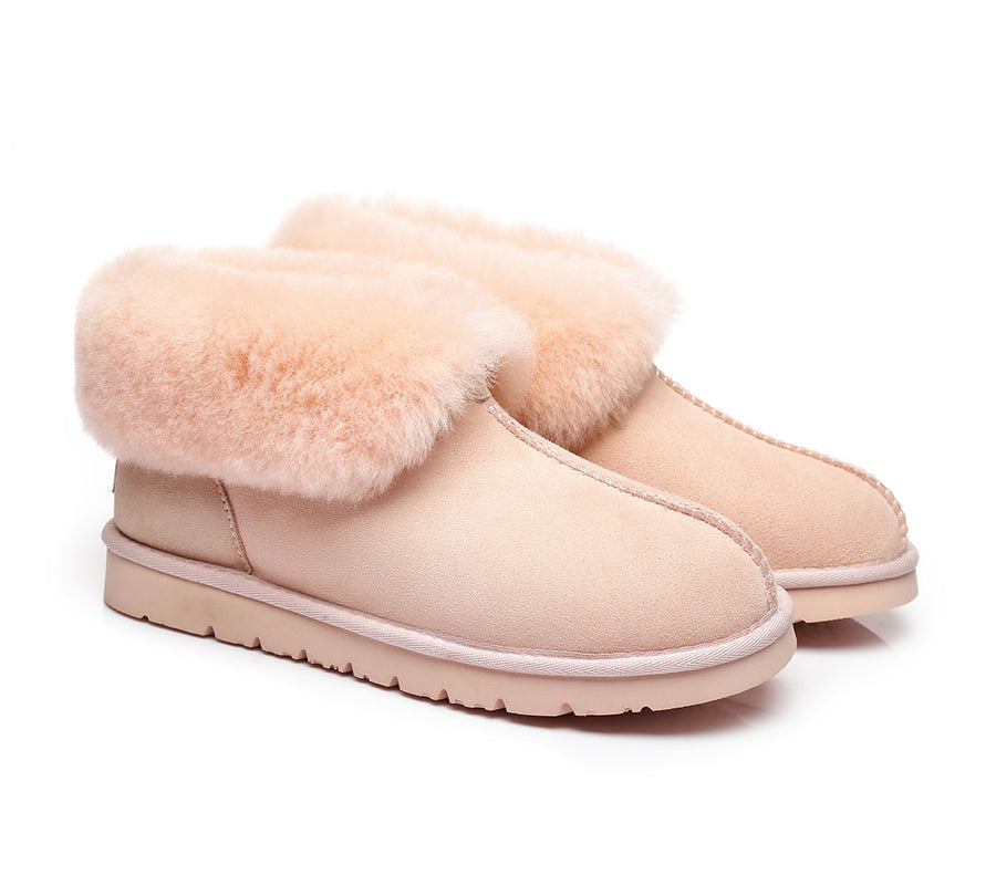 Australian Shepherd UGG Slippers Mallow Double Face Sheepskin Unisex Ankle Collar Slipper Water Resistant-Slippers-PEROZ Accessories