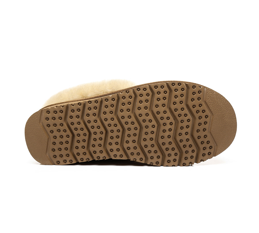 Australian Shepherd UGG Slippers Mallow Double Face Sheepskin Unisex Ankle Collar Slipper Water Resistant-Slippers-PEROZ Accessories