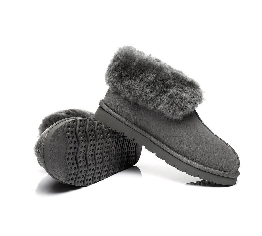 Australian Shepherd UGG Slippers Mallow Double Face Sheepskin Unisex Ankle Collar Slipper Water Resistant-Slippers-PEROZ Accessories