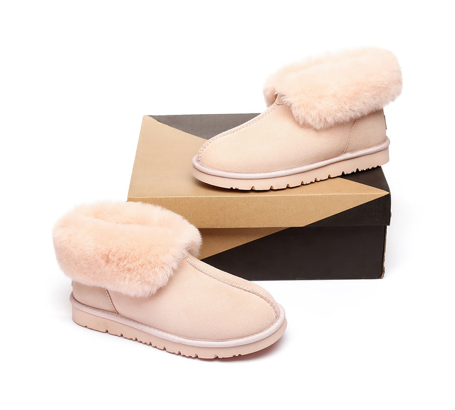 Australian Shepherd UGG Slippers Mallow Double Face Sheepskin Unisex Ankle Collar Slipper Water Resistant-Slippers-PEROZ Accessories