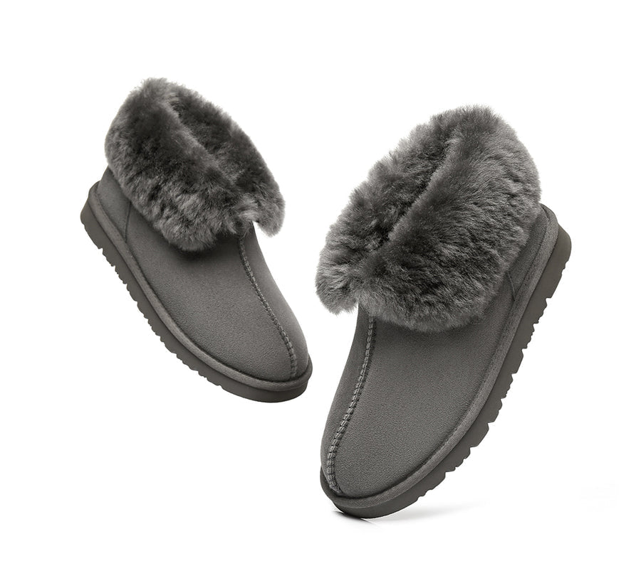 Australian Shepherd UGG Slippers Mallow Double Face Sheepskin Unisex Ankle Collar Slipper Water Resistant-Slippers-PEROZ Accessories