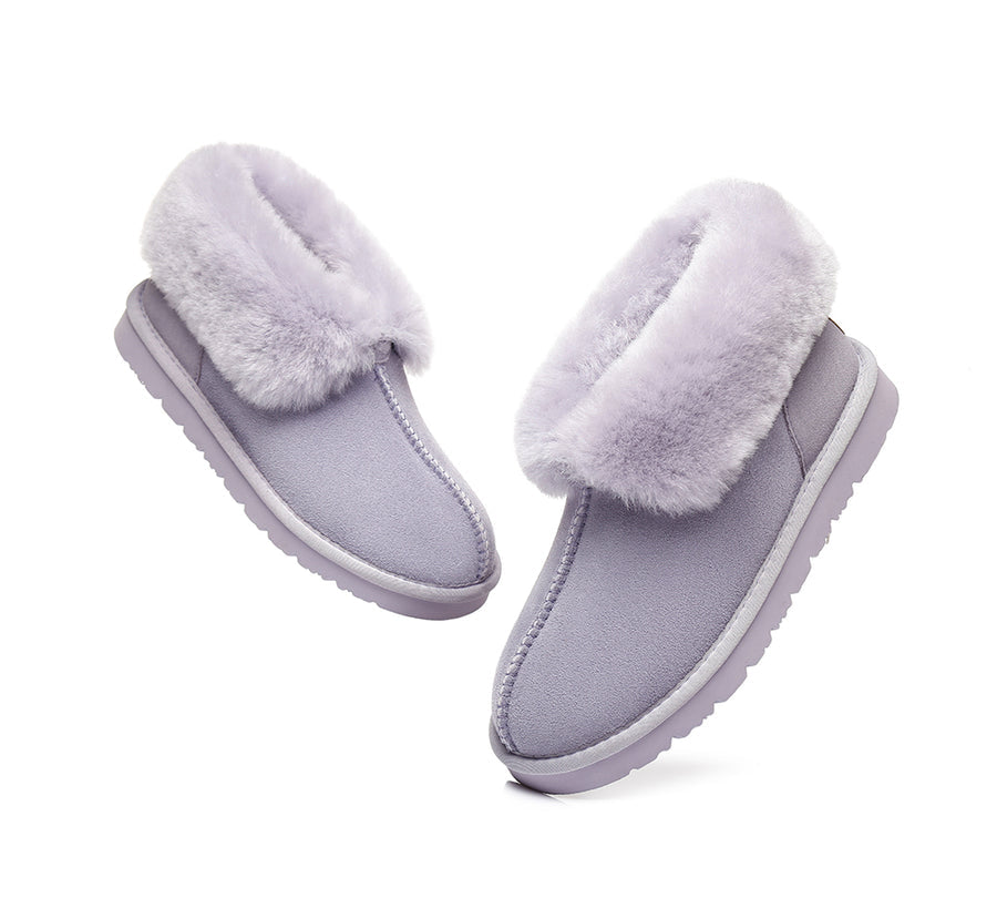 Australian Shepherd UGG Slippers Mallow Double Face Sheepskin Unisex Ankle Collar Slipper Water Resistant-Slippers-PEROZ Accessories