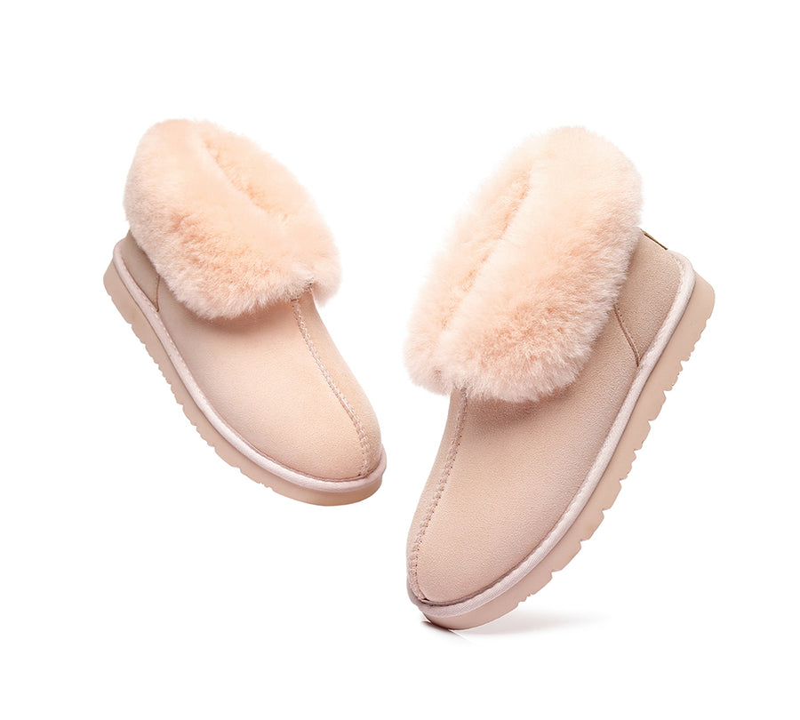 Australian Shepherd UGG Slippers Mallow Double Face Sheepskin Unisex Ankle Collar Slipper Water Resistant-Slippers-PEROZ Accessories