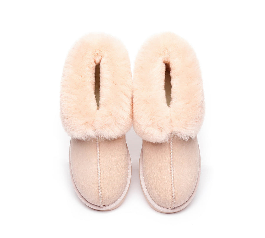 Australian Shepherd UGG Slippers Mallow Double Face Sheepskin Unisex Ankle Collar Slipper Water Resistant-Slippers-PEROZ Accessories
