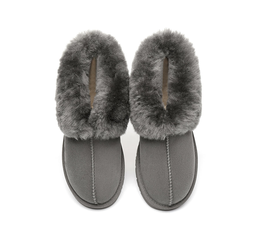 Australian Shepherd UGG Slippers Mallow Double Face Sheepskin Unisex Ankle Collar Slipper Water Resistant-Slippers-PEROZ Accessories