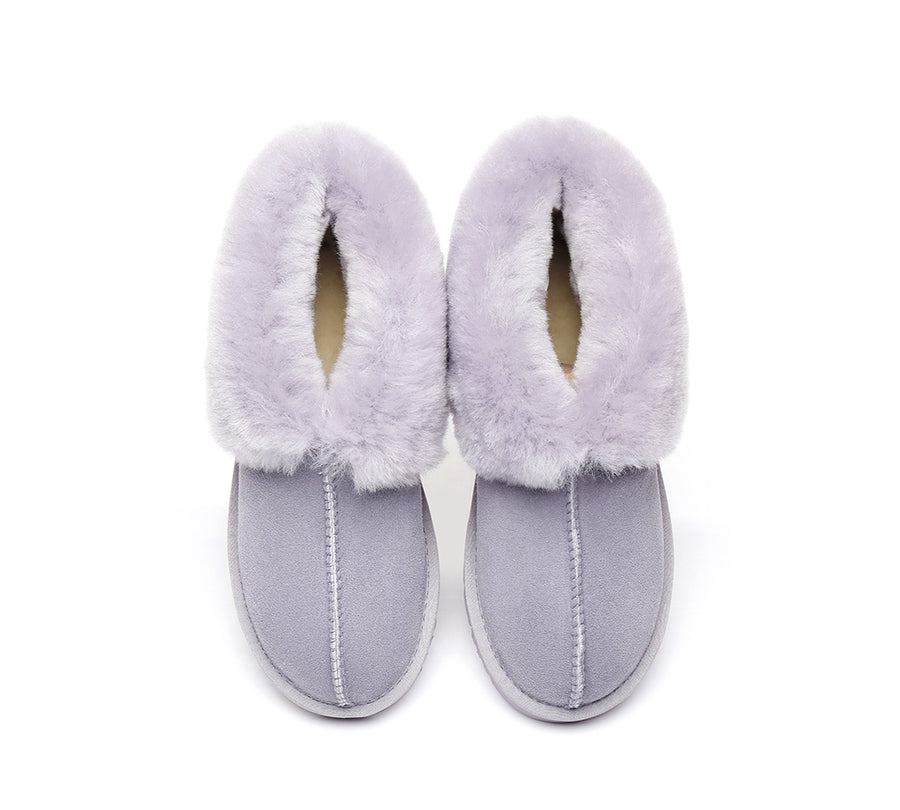 Australian Shepherd UGG Slippers Mallow Double Face Sheepskin Unisex Ankle Collar Slipper Water Resistant-Slippers-PEROZ Accessories