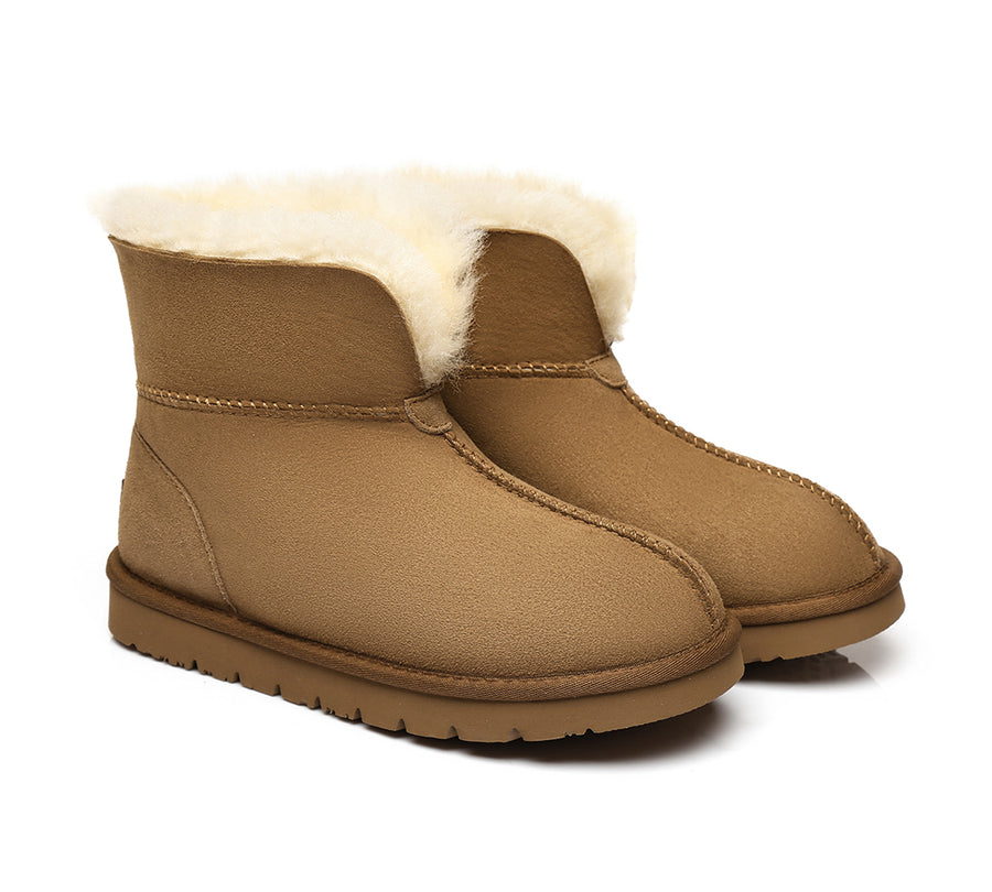 Australian Shepherd UGG Slippers Mallow Double Face Sheepskin Unisex Ankle Collar Slipper Water Resistant-Slippers-PEROZ Accessories