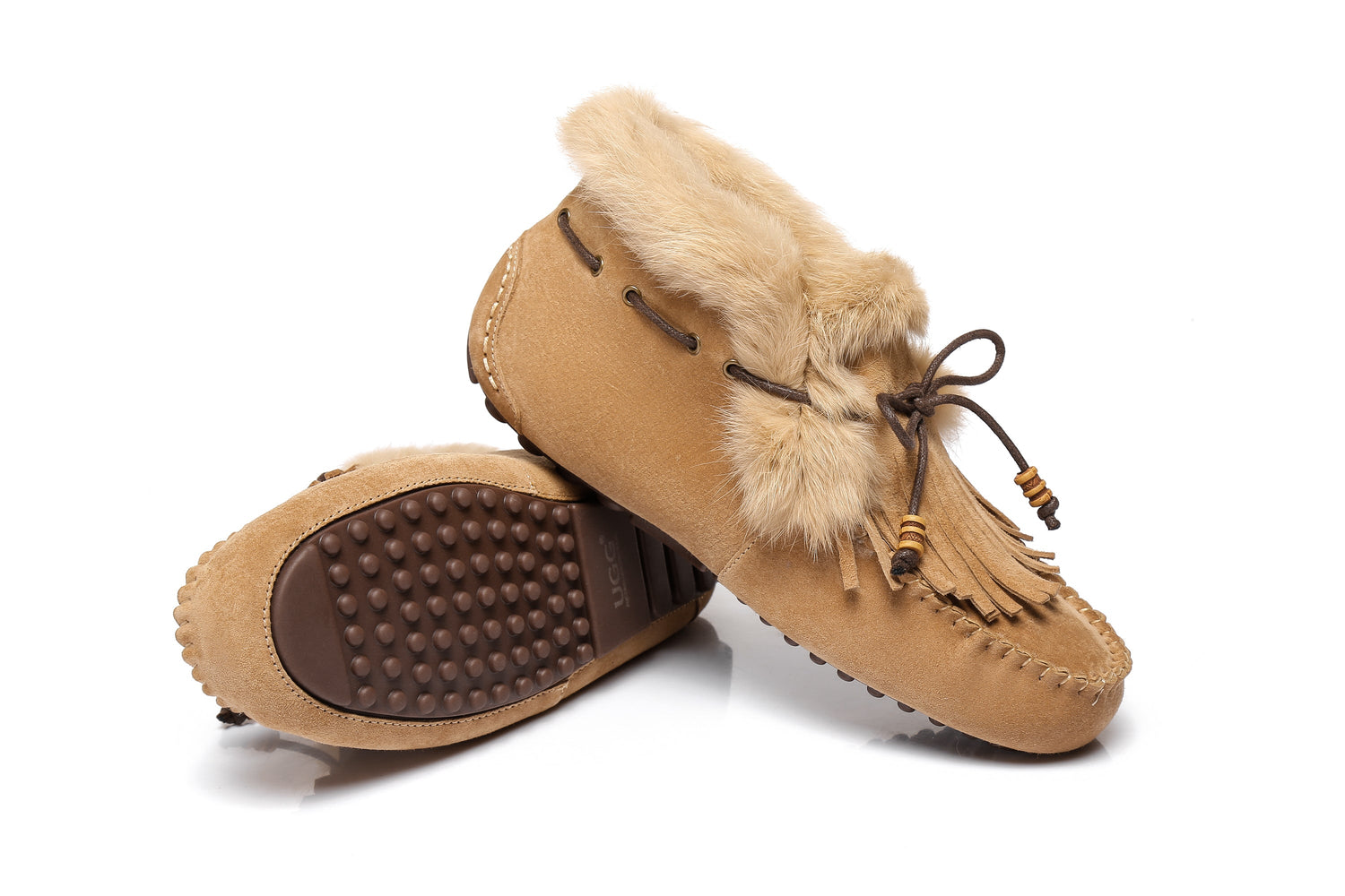 Australian Shepherd UGG High Top Women Tassel Suna moccasins Slippers-Slippers-PEROZ Accessories