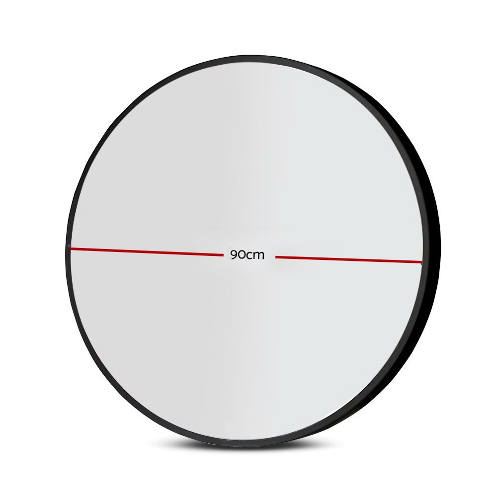 Embellir 90cm Wall Mirror Round Makeup mirrors Bathroom-Home & Garden > Bathroom Accessories-PEROZ Accessories