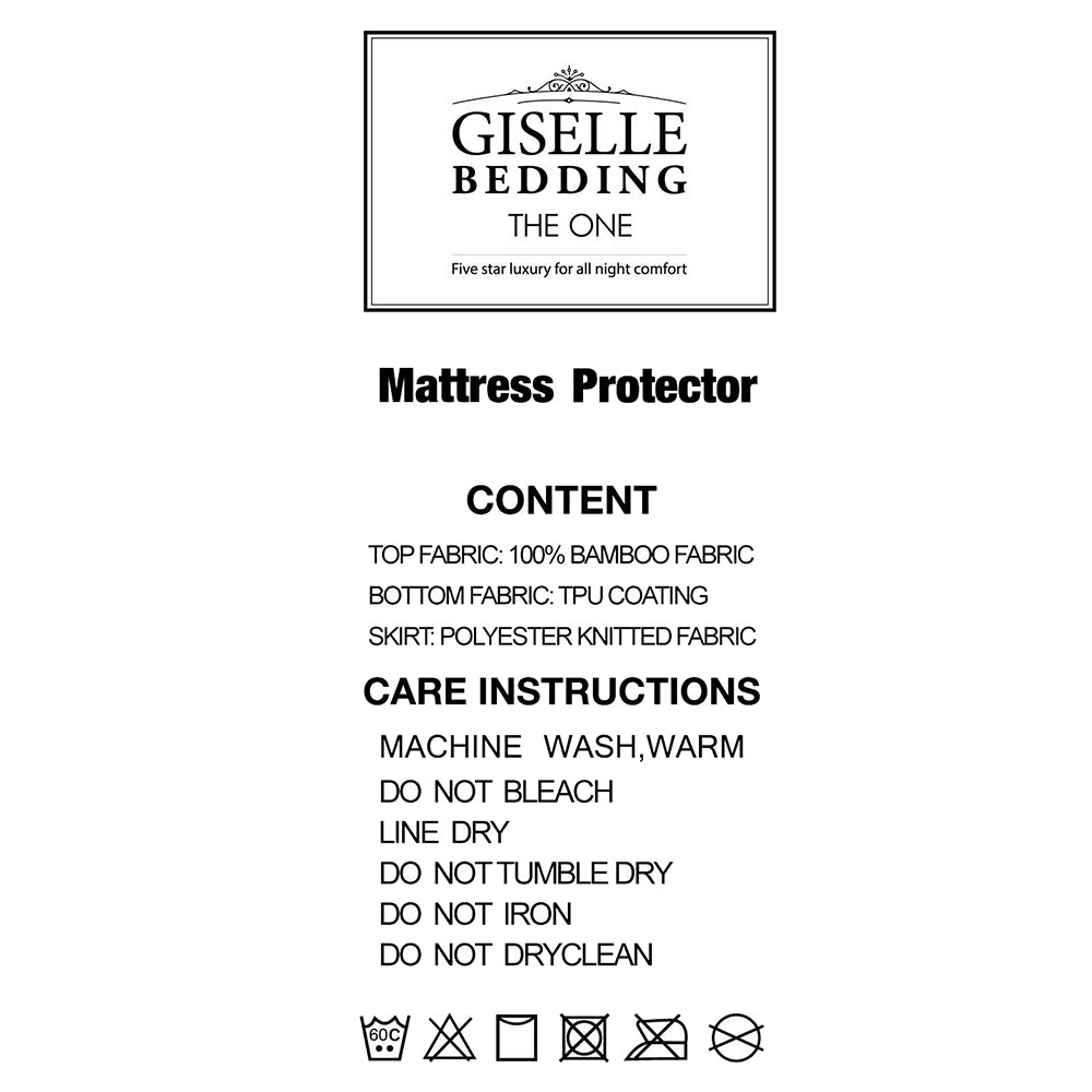 Giselle Bedding Queen Size Waterproof Bamboo Mattress Protector-Home &amp; Garden &gt; Bedding-PEROZ Accessories