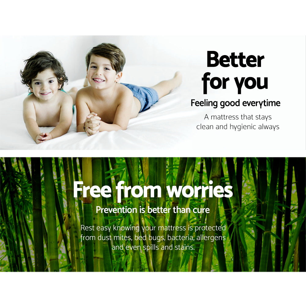 Giselle Bedding Giselle Bedding Bamboo Mattress Protector Single-Furniture > Mattresses-PEROZ Accessories